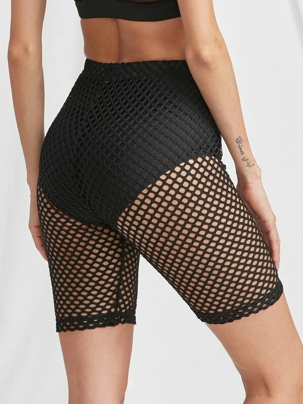 In The Cut Fishnet Cover Up Shorts