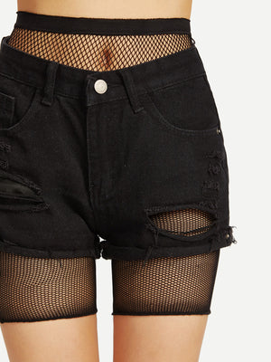Finish the Look Mesh Biker Shorts Cover Up