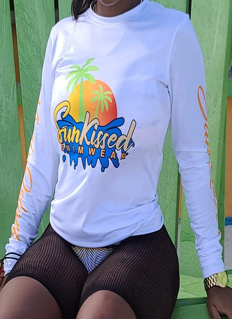 SunKissed Swimwear Rash Guards Unisex White