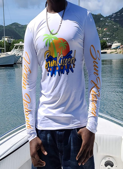 SunKissed Swimwear Rash Guards Unisex White