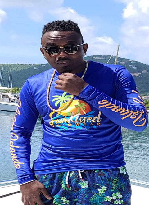 SunKissed Swimwear Rash Guards Unisex Blue